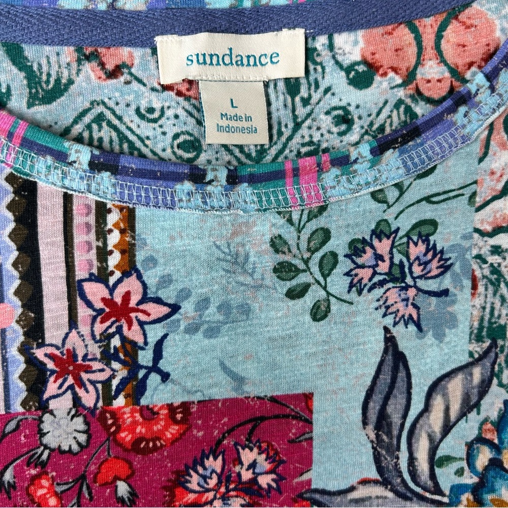 Sundance Cotton Multicolor Patchwork Long Sleeve … - image 8